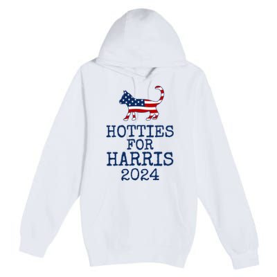 Hotties For Harris 2024 Cat Ladies Kamala Presidential Election 2024 Premium Pullover Hoodie