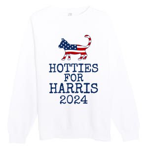 Hotties For Harris 2024 Cat Ladies Kamala Presidential Election 2024 Premium Crewneck Sweatshirt