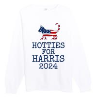 Hotties For Harris 2024 Cat Ladies Kamala Presidential Election 2024 Premium Crewneck Sweatshirt