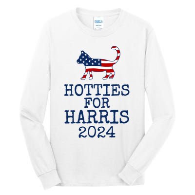 Hotties For Harris 2024 Cat Ladies Kamala Presidential Election 2024 Tall Long Sleeve T-Shirt