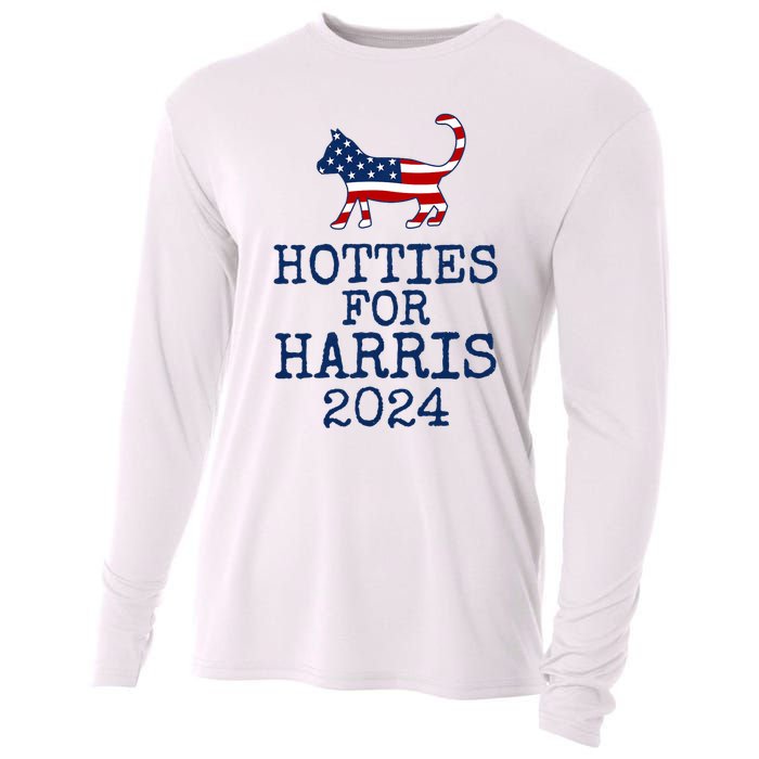 Hotties For Harris 2024 Cat Ladies Kamala Presidential Election 2024 Cooling Performance Long Sleeve Crew