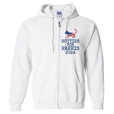 Hotties For Harris 2024 Cat Ladies Kamala Presidential Election 2024 Full Zip Hoodie