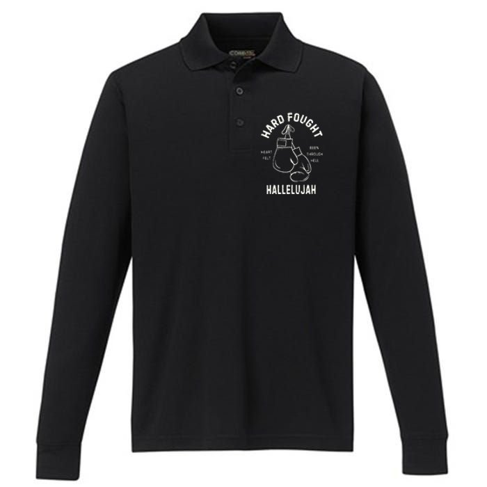 Hard Fought Hallelujah Performance Long Sleeve Polo