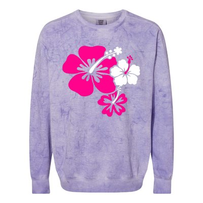 Hibiscus Flowers Colorblast Crewneck Sweatshirt