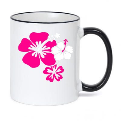 Hibiscus Flowers 11oz Black Color Changing Mug