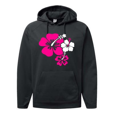 Hibiscus Flowers Performance Fleece Hoodie