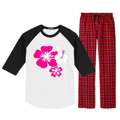 Hibiscus Flowers Raglan Sleeve Pajama Set