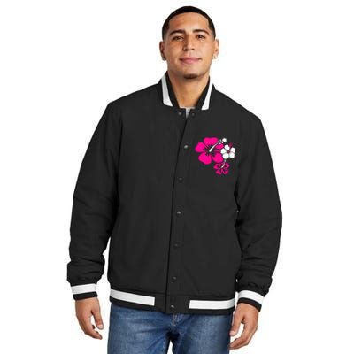 Hibiscus Flowers Insulated Varsity Jacket