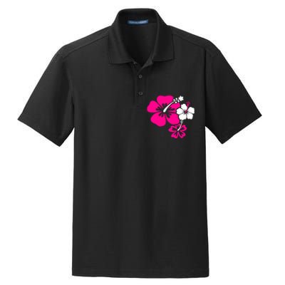 Hibiscus Flowers Dry Zone Grid Polo