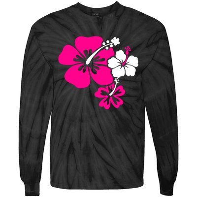 Hibiscus Flowers Tie-Dye Long Sleeve Shirt