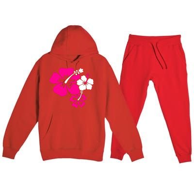 Hibiscus Flowers Premium Hooded Sweatsuit Set