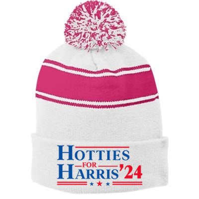 Hotties For Harris 2024 Stripe Pom Pom Beanie