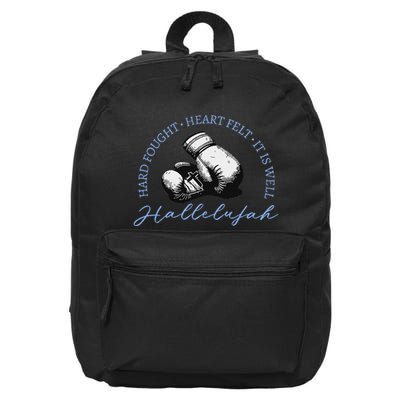 Hard Fought Heart Felt It Is Well Hallelujah 16 in Basic Backpack