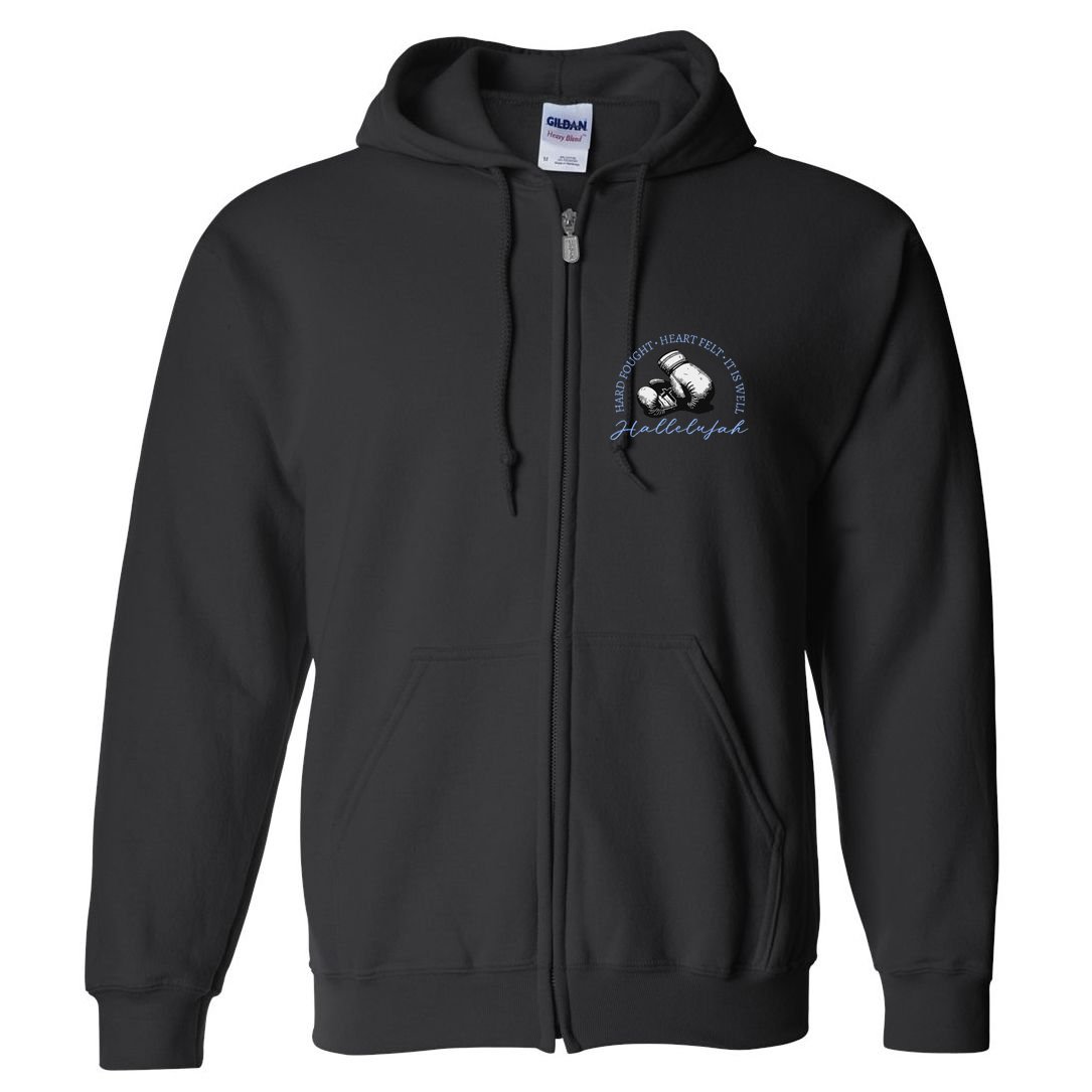 Hard Fought Heart Felt It Is Well Hallelujah Full Zip Hoodie