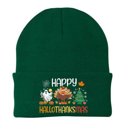 Hallothanksmas Funny Halloween Thanksgiving Christmas Knit Cap Winter Beanie