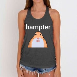 Hampter Funny Hamster Dank Meme Women's Knotted Racerback Tank