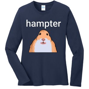 Hampter Funny Hamster Dank Meme Ladies Long Sleeve Shirt