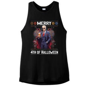 Halloween Funny Happy 4th Of July Anti Joe Biden Ladies PosiCharge Tri-Blend Wicking Tank