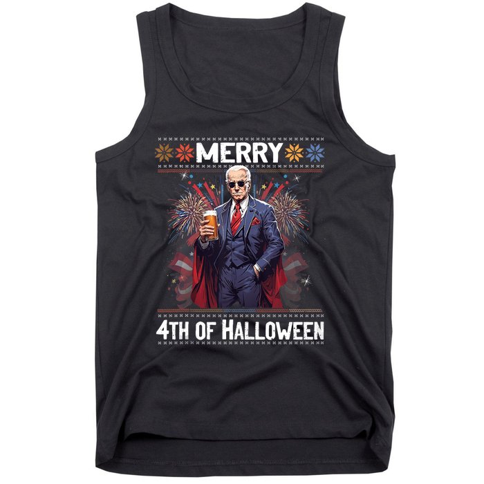 Halloween Funny Happy 4th Of July Anti Joe Biden Tank Top