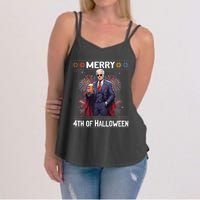 Halloween Funny Happy 4th Of July Anti Joe Biden Women's Strappy Tank