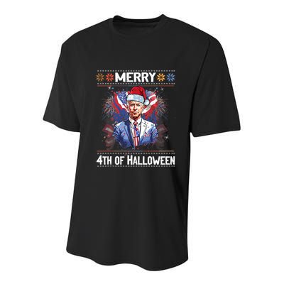 Halloween Funny Happy 4th Of July Anti Joe Biden Youth Performance Sprint T-Shirt