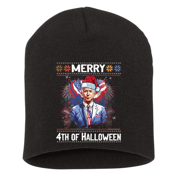 Halloween Funny Happy 4th Of July Anti Joe Biden Short Acrylic Beanie