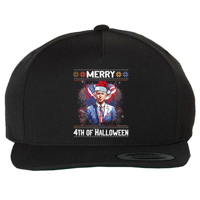 Halloween Funny Happy 4th Of July Anti Joe Biden Wool Snapback Cap