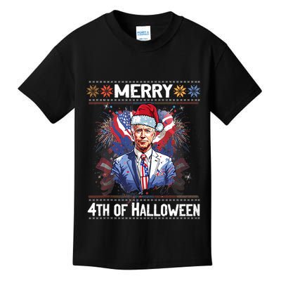 Halloween Funny Happy 4th Of July Anti Joe Biden Kids T-Shirt