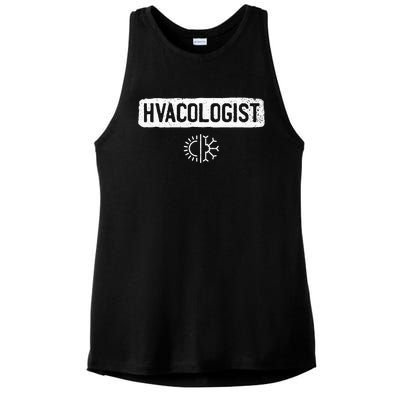 Hvacologist Funny Hvac Tech Technician Installer Gift Humor Ladies PosiCharge Tri-Blend Wicking Tank