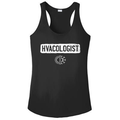 Hvacologist Funny Hvac Tech Technician Installer Gift Humor Ladies PosiCharge Competitor Racerback Tank