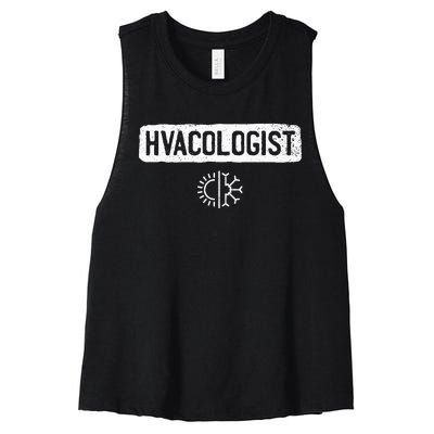 Hvacologist Funny Hvac Tech Technician Installer Gift Humor Women's Racerback Cropped Tank