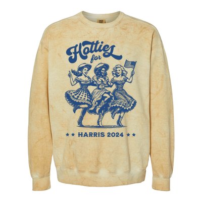 Hotties For Harris 2024 Colorblast Crewneck Sweatshirt