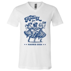 Hotties For Harris 2024 V-Neck T-Shirt