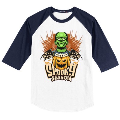 Halloween Frankenstein Baseball Sleeve Shirt