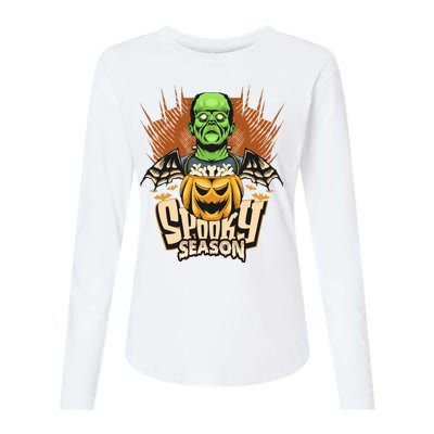 Halloween Frankenstein Womens Cotton Relaxed Long Sleeve T-Shirt