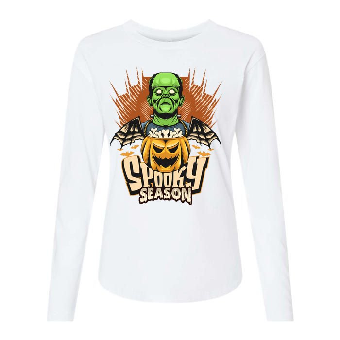 Halloween Frankenstein Womens Cotton Relaxed Long Sleeve T-Shirt