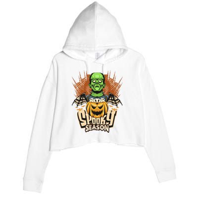 Halloween Frankenstein Crop Fleece Hoodie