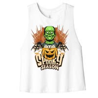 Halloween Frankenstein Women's Racerback Cropped Tank