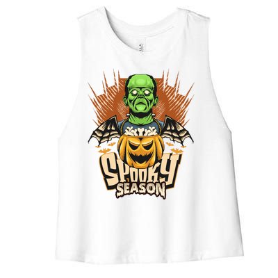 Halloween Frankenstein Women's Racerback Cropped Tank