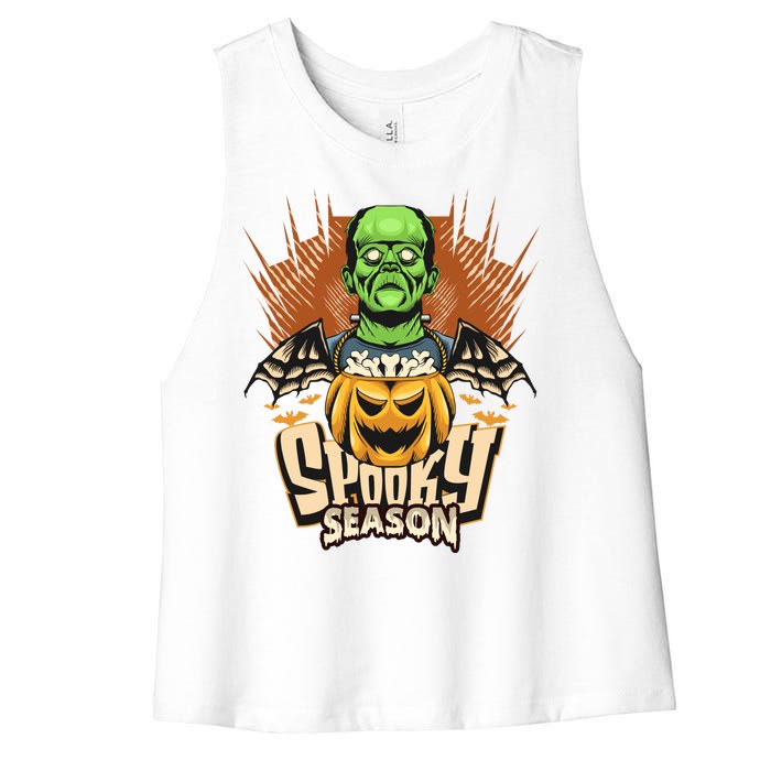 Halloween Frankenstein Women's Racerback Cropped Tank