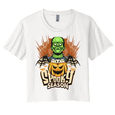 Halloween Frankenstein Women's Crop Top Tee