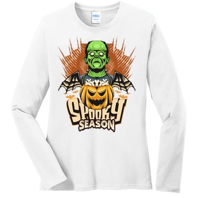 Halloween Frankenstein Ladies Long Sleeve Shirt