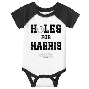 Holes For Harris Cool Harris Walz 2024 Election Infant Baby Jersey Bodysuit