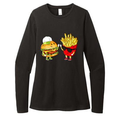 Hamburger Fries High Five Cool Fun Combo Snacks Funny Gift Womens CVC Long Sleeve Shirt