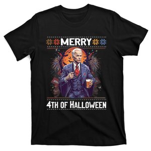 Halloween Funny Happy 4th Of July Anti Joe Biden T-Shirt