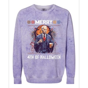 Halloween Funny Happy 4th Of July Anti Joe Biden Funny Biden Meme Colorblast Crewneck Sweatshirt