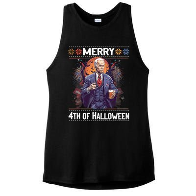 Halloween Funny Happy 4th Of July Anti Joe Biden Funny Biden Meme Ladies PosiCharge Tri-Blend Wicking Tank