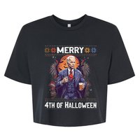 Halloween Funny Happy 4th Of July Anti Joe Biden Funny Biden Meme Bella+Canvas Jersey Crop Tee