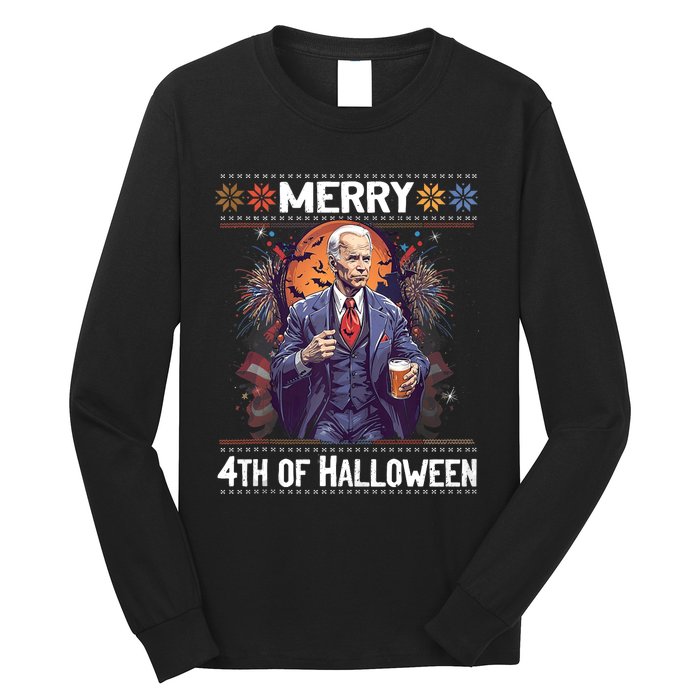 Halloween Funny Happy 4th Of July Anti Joe Biden Funny Biden Meme Long Sleeve Shirt