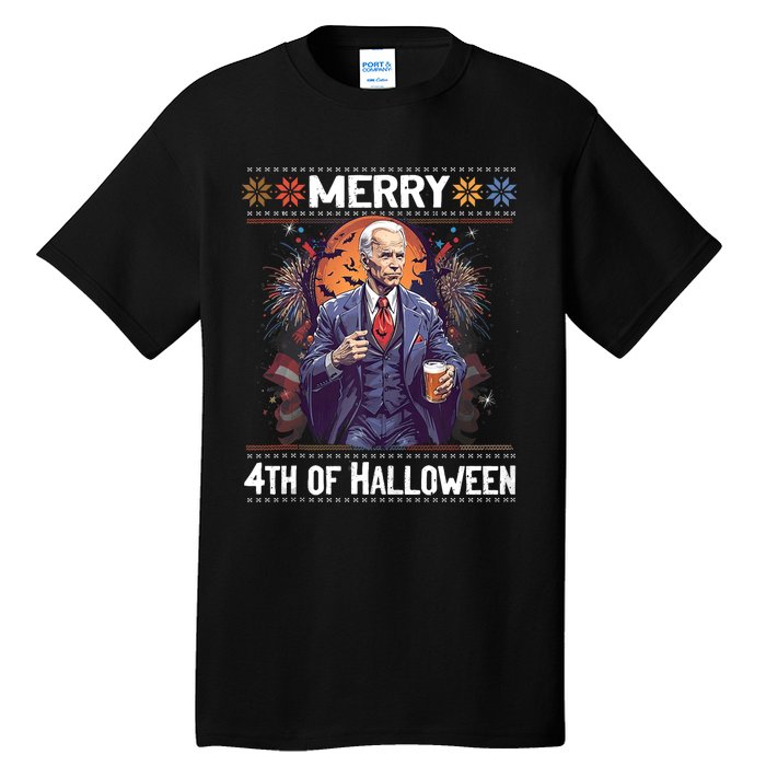 Halloween Funny Happy 4th Of July Anti Joe Biden Funny Biden Meme Tall T-Shirt